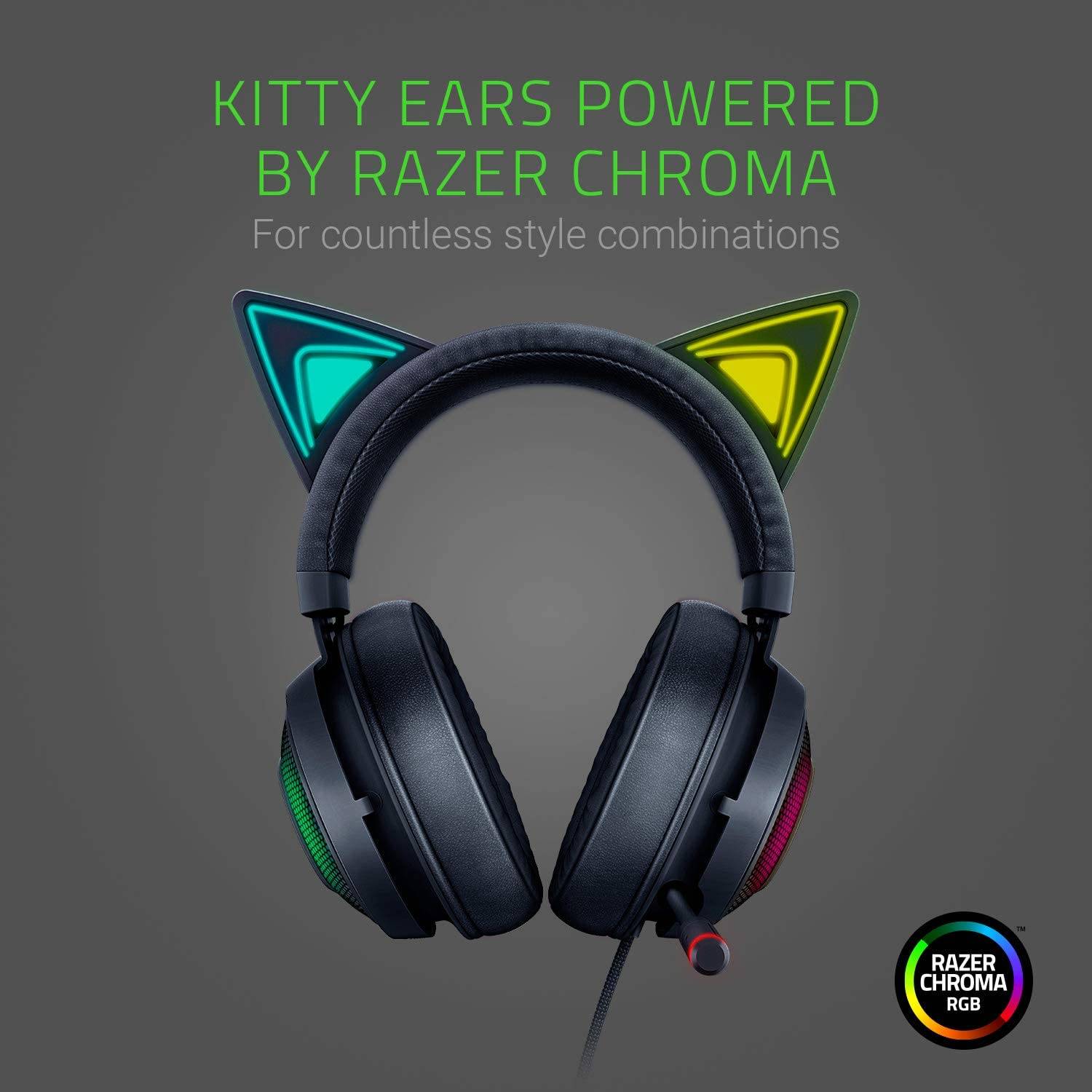 Razer Kraken Kitty Quartz Black (Chroma Kitty Ears & Earcups
